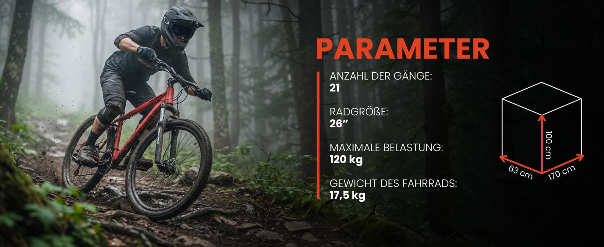 Mountainbike 26 Zoll MTB Fahrrad Shimano 21 Gang Scheibenbremsen Federgabel