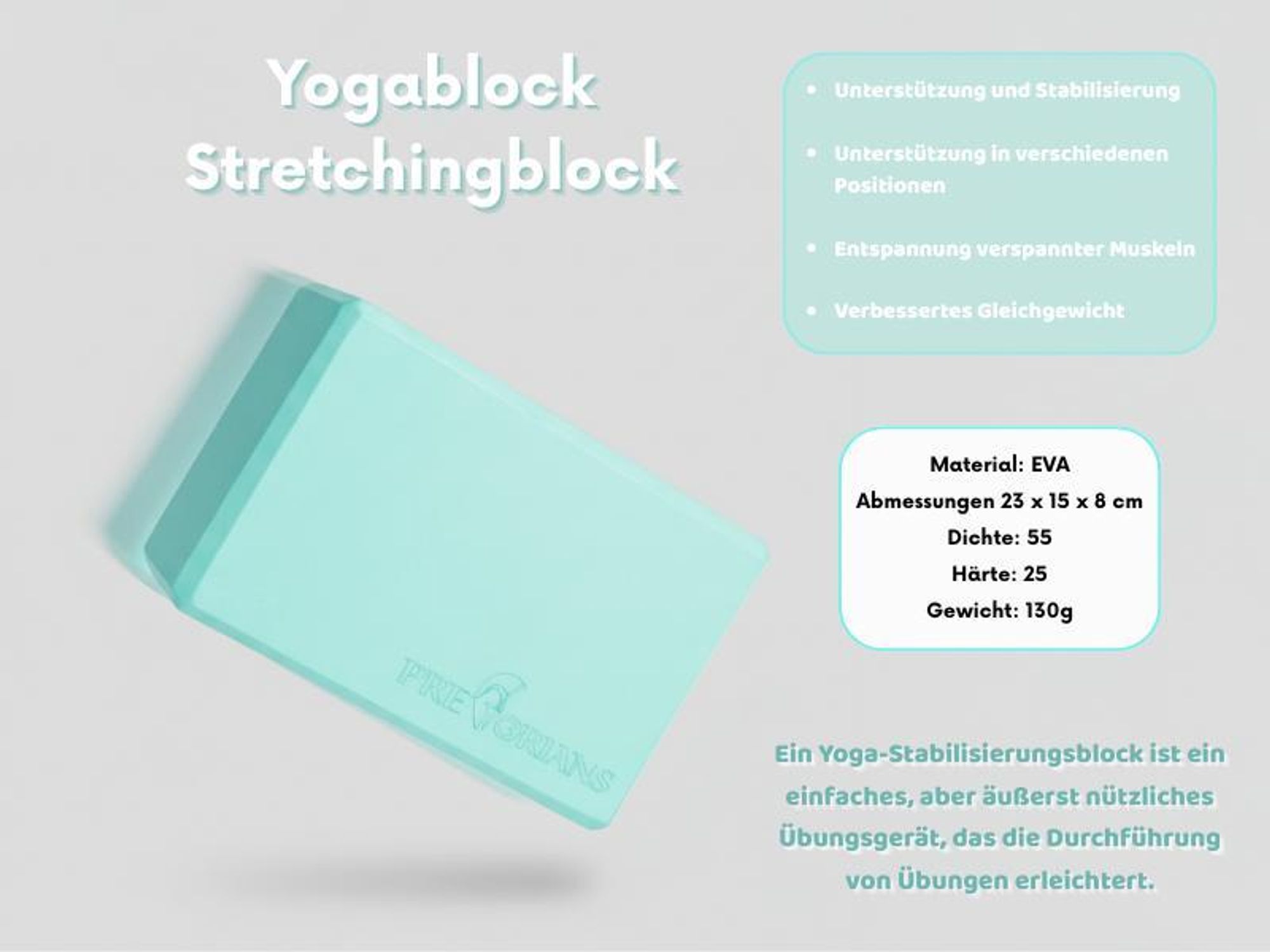 Yoga block für Gymnastik Fitness Handstand Stretching Pilates Blau