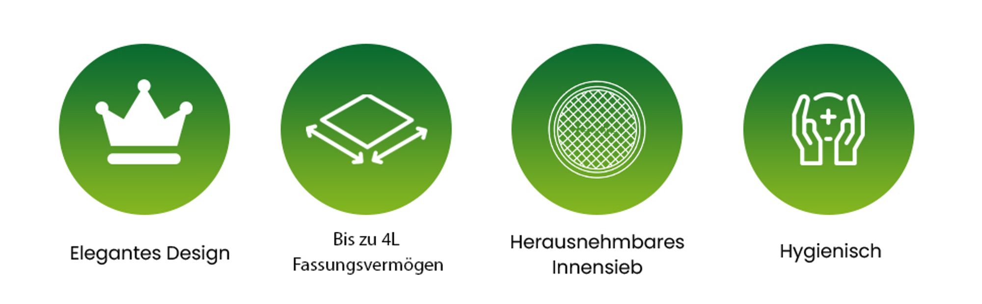 YourCasa Biomülleimer Küche 4L Komposteimer Küche für alltäglichen Biomüll Behälter - Spülmaschinenfest Beige