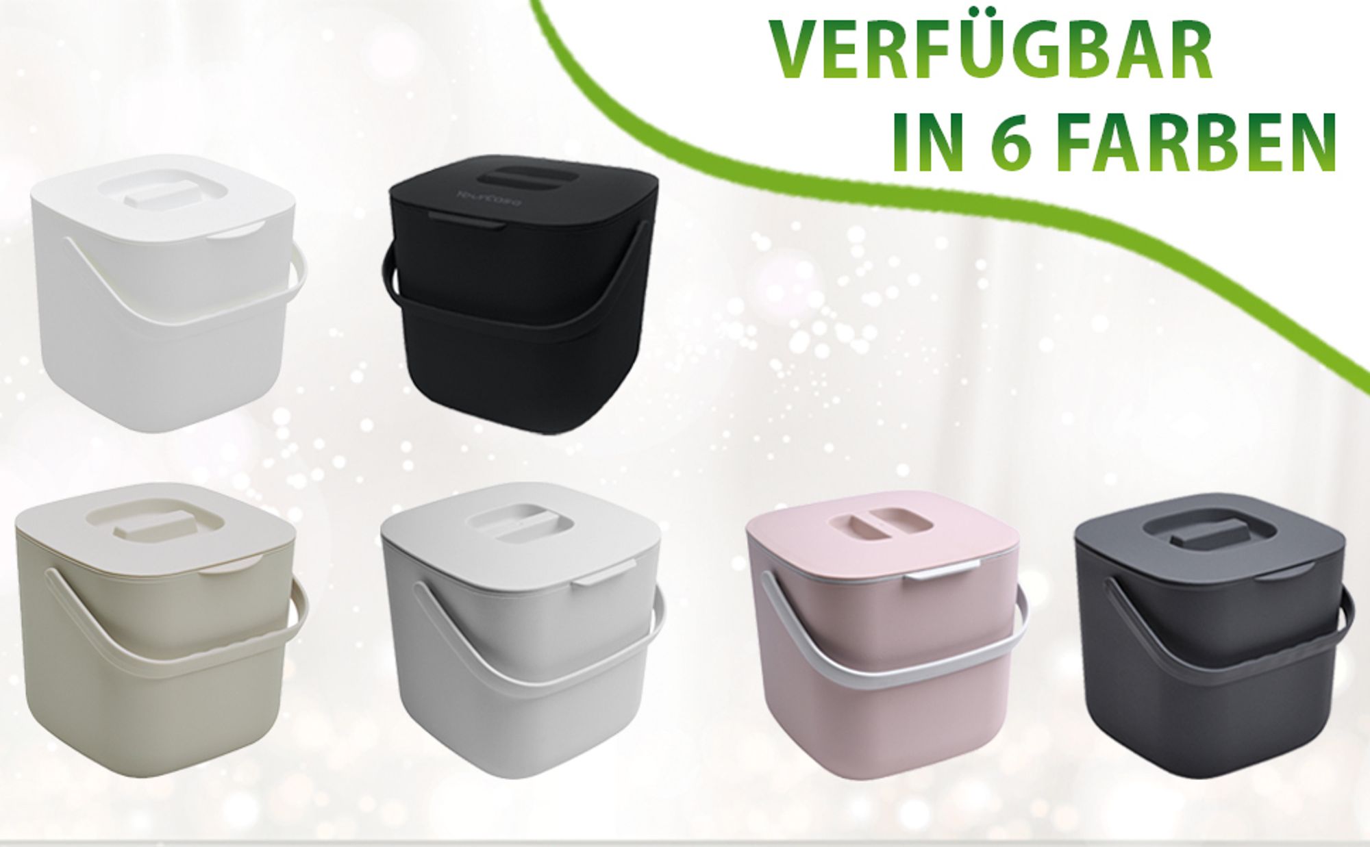 YourCasa® Komposteimer - 7L - für alltäglichen Biomüll in der Küche Weiss