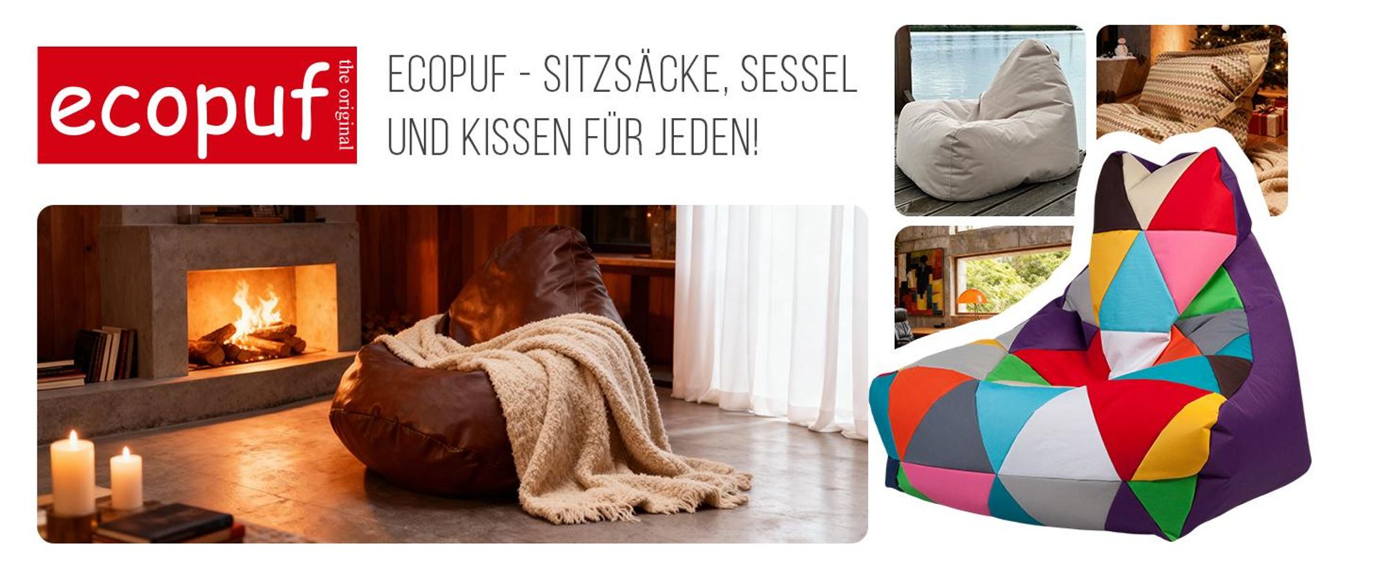 Ecopuf, Keiko, Sitzkissen Sessel Bean Bag, Sitzsack, für Innen, Cord, 100x80x85cm