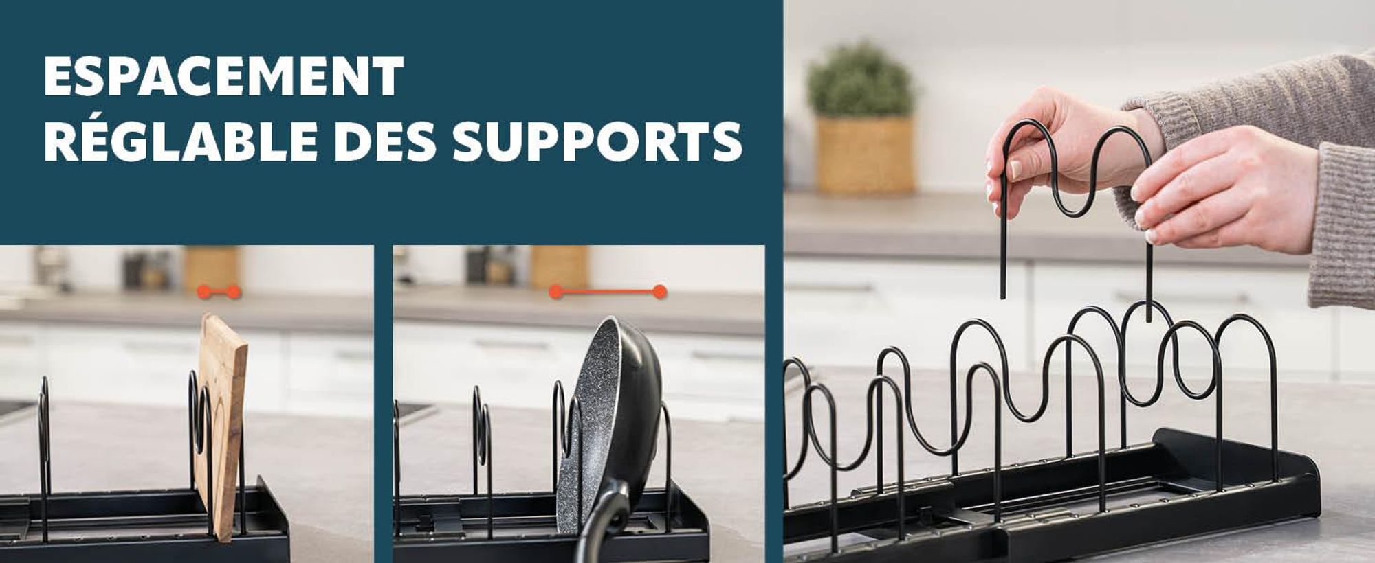 Support pour couvercles de casseroles pour la cuisine