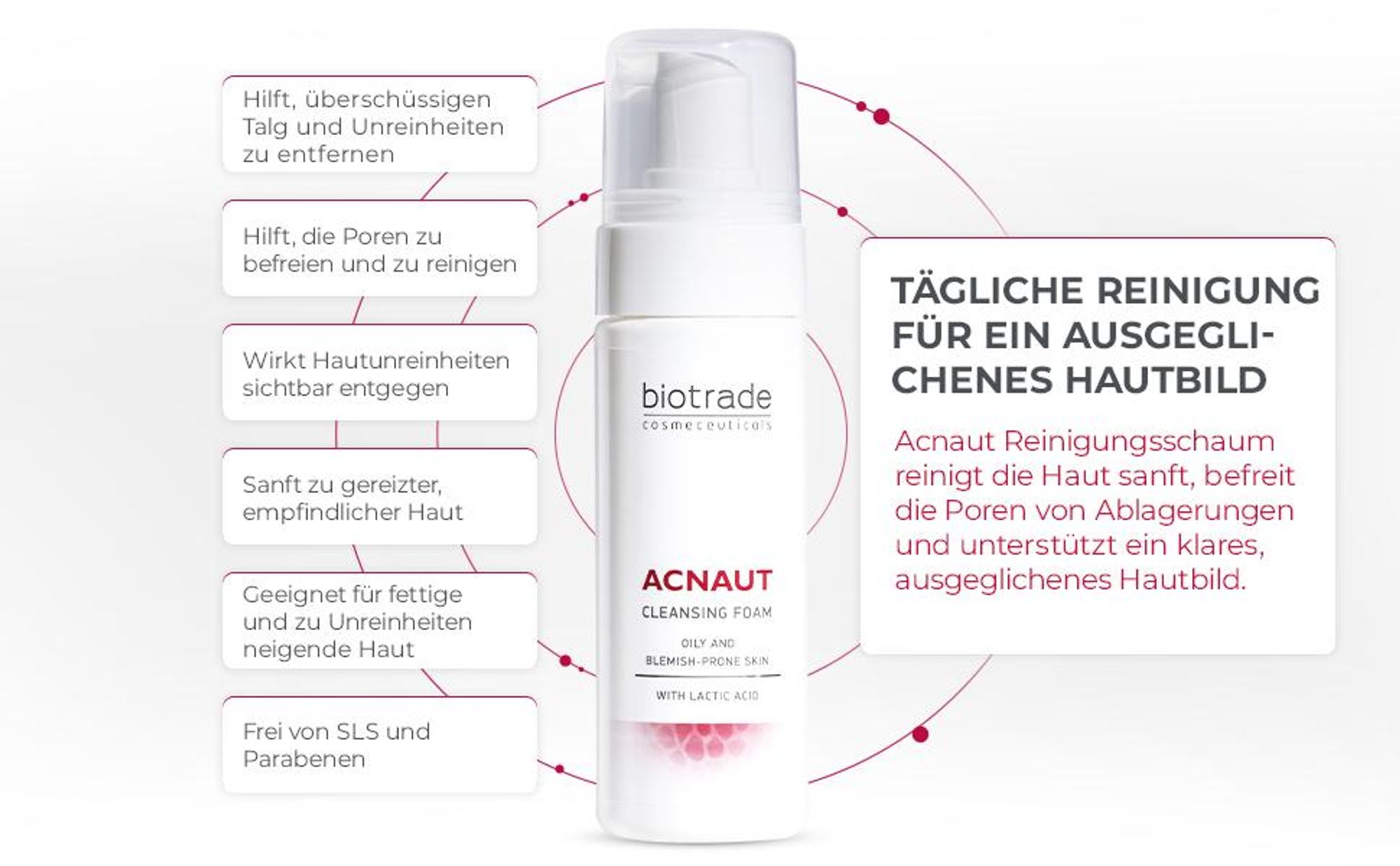 Reinigungsschaum für fettige und problematische Haut Acnaut 150ml