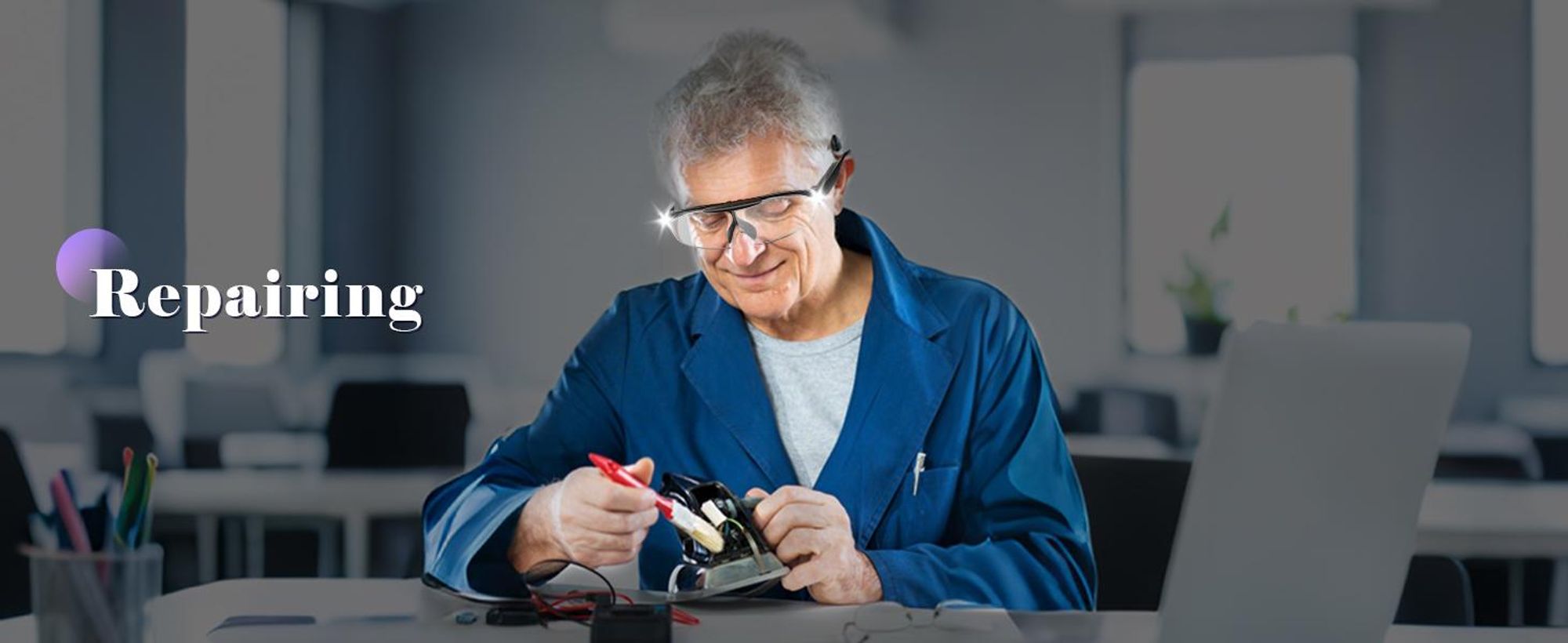 300% Lupenbrille mit Licht, Vergrößerungsbrille, Vergrößerungsfaktor, Lupenbrille, Freihändige Leselupe, USB Wiederaufladbare, für Senioren, Hobbys