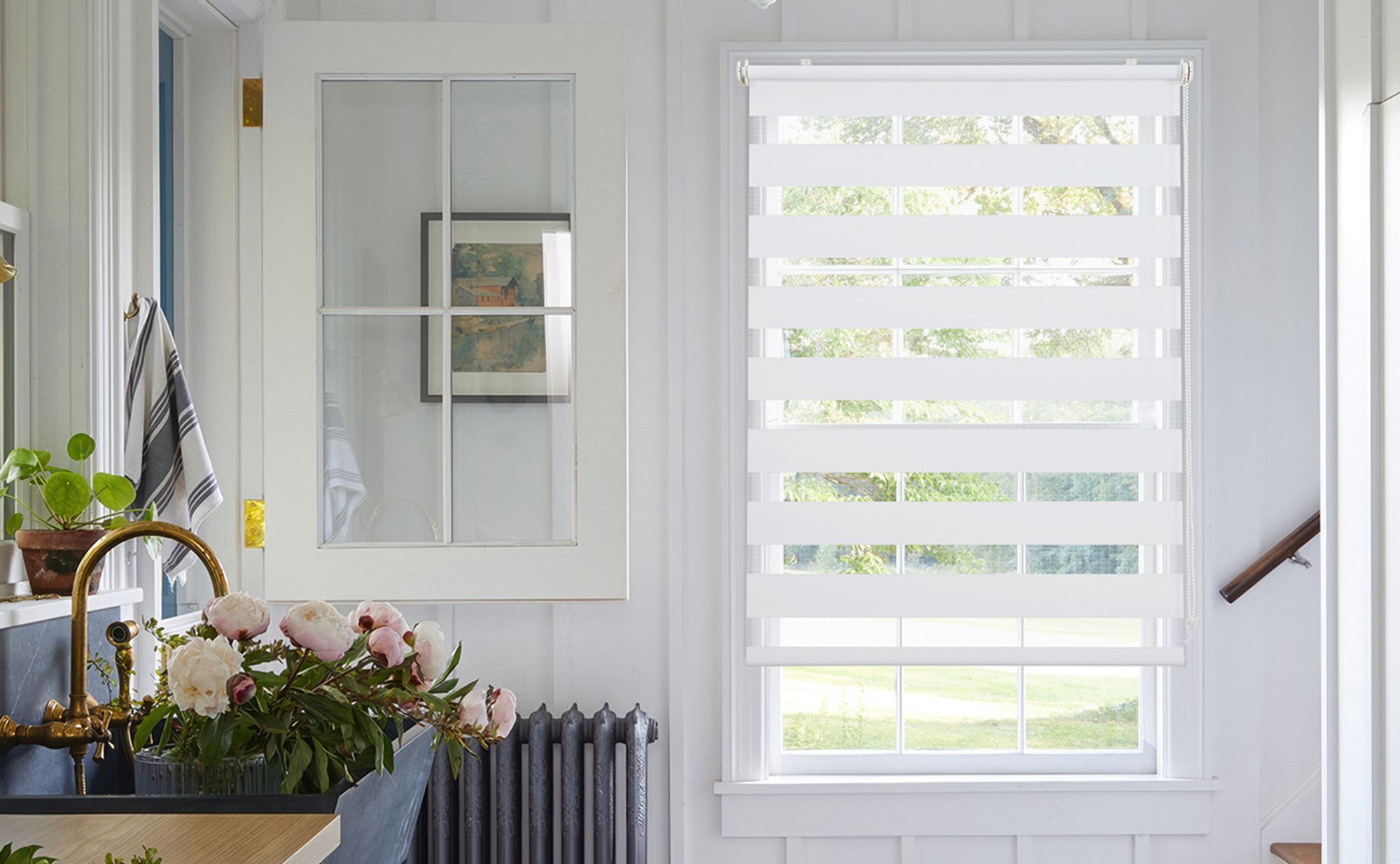 Doppelrollo 110x130cm Weiß Duo Rollo Klemmfix ohne Bohren Jalousie Rollos für Fenster und Tür