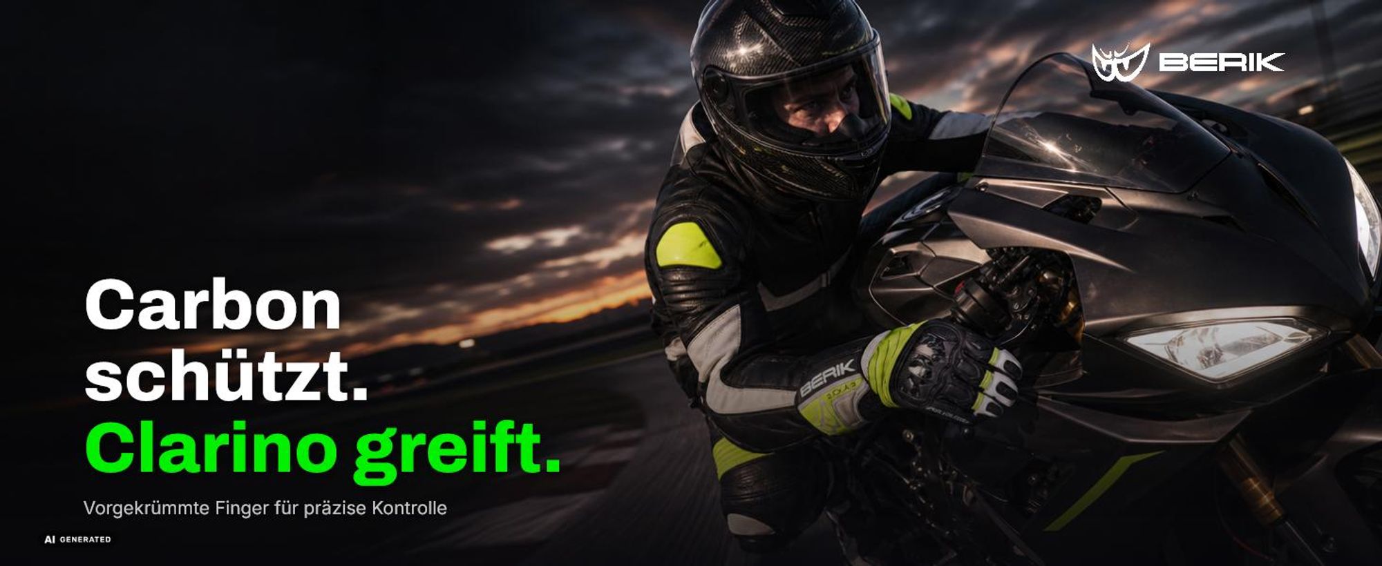 Berik Zoldar Motorradhandschuhe, schwarz/weiß, S