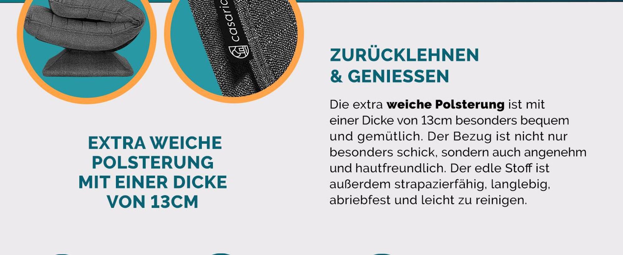 CASARIA® Sessel verstellbare Rückenlehne 360° Drehbar Klappbar 150kg Belastbarkeit 60x105x87cm Gepolstert Wohnzimmer Gaming Relax Boden Lounge Sessel Grau