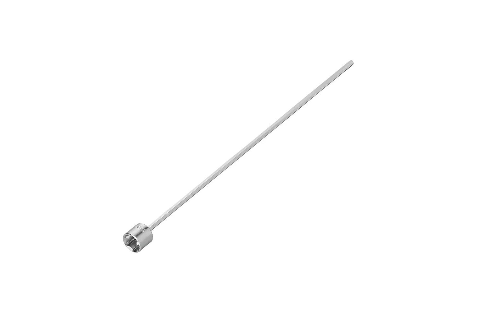 AS Akkuschrauber-Aufsatz 19 mm Nuss – Verlängerung 44 cm für Kurbelstützen am Wohnwagen / Anhänger – stabiler Stahl-Adapter für Ausdrehstützen – erleichtert das Anheben & Absenken AS