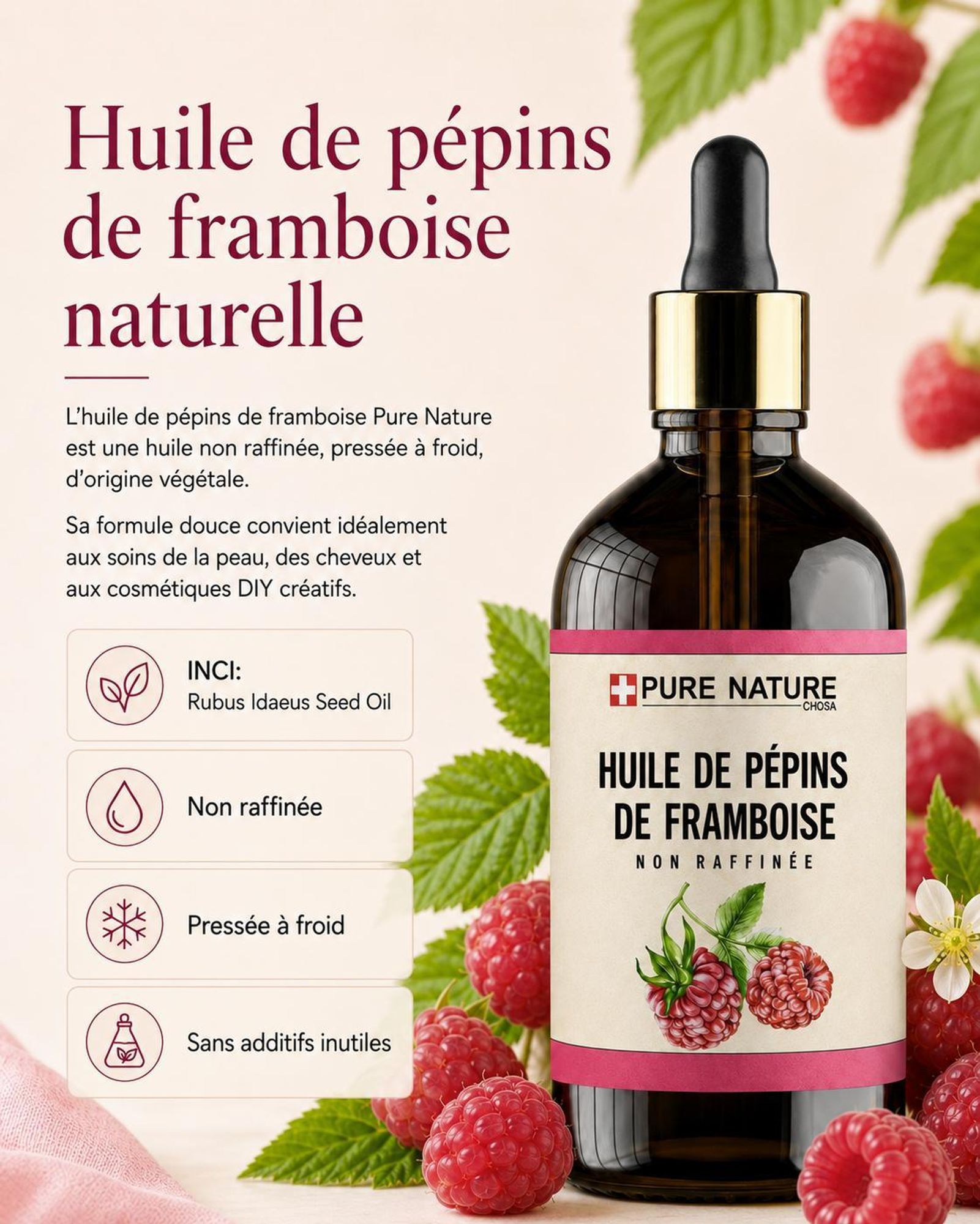 Pure Nature Graines de framboise