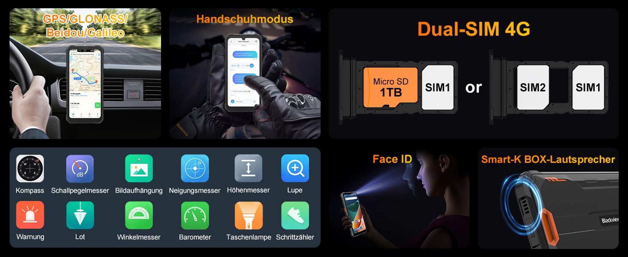 Blackview BV5300 Plus NFC Outdoor Smartphone Ohne Vertrag,  6,1 Zoll, 16GB+128GB, Helio Octa-Core, 6580mAh, Dual Nano-SIM, DokeOS 4.0