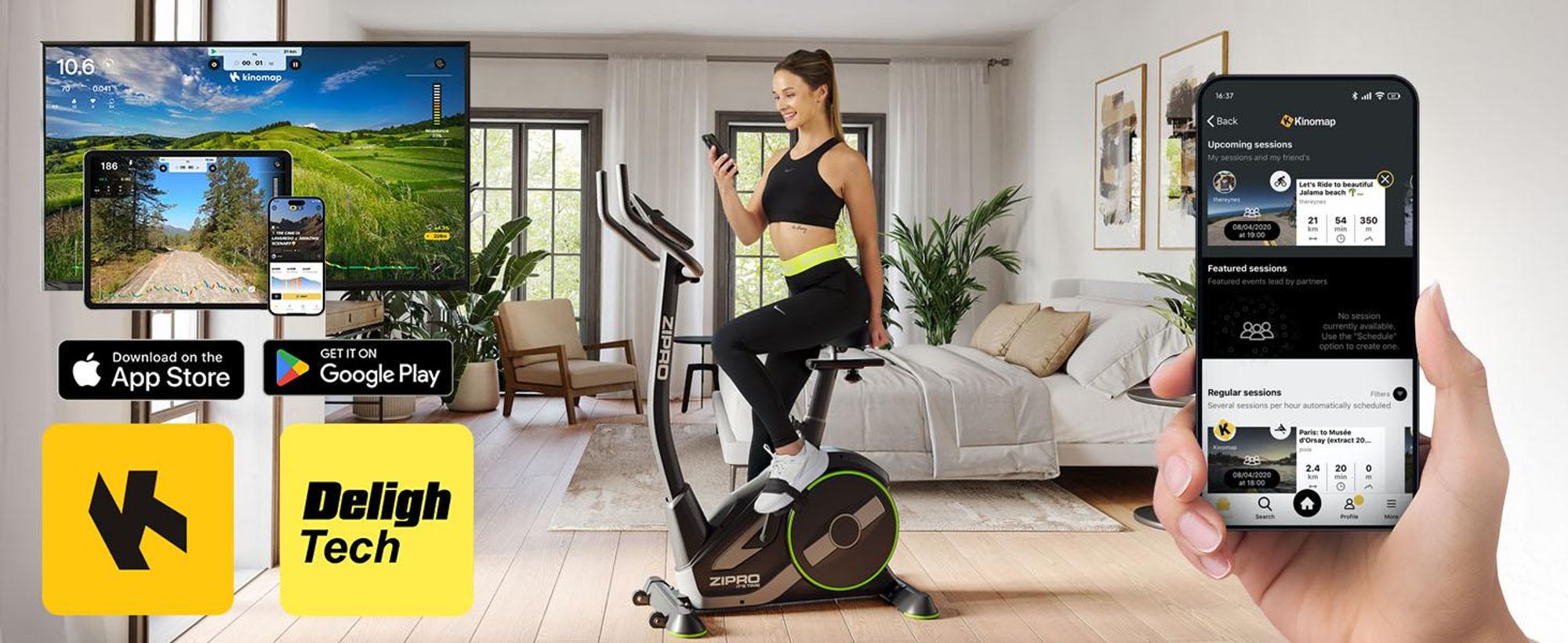 Zipro Ergometer Fahrrad Rave – Elektromagnetischer Heimtrainer mit App-Anbindung 32 Widerstandsstufen & Watt-Programm Verstellbarer Lenker & Sattel