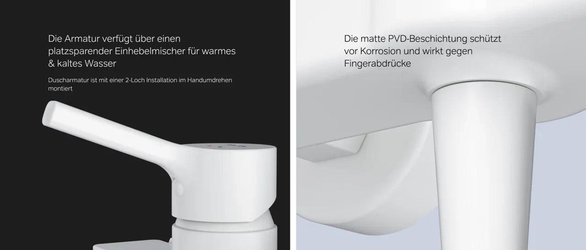 AM.PM Duscharmatur Einhebel Brausebatterie Weiss Armatur Mischbatterie Brausearmatur Brausebatterie Wasserhahn Bad Mischbatterie Dusche
