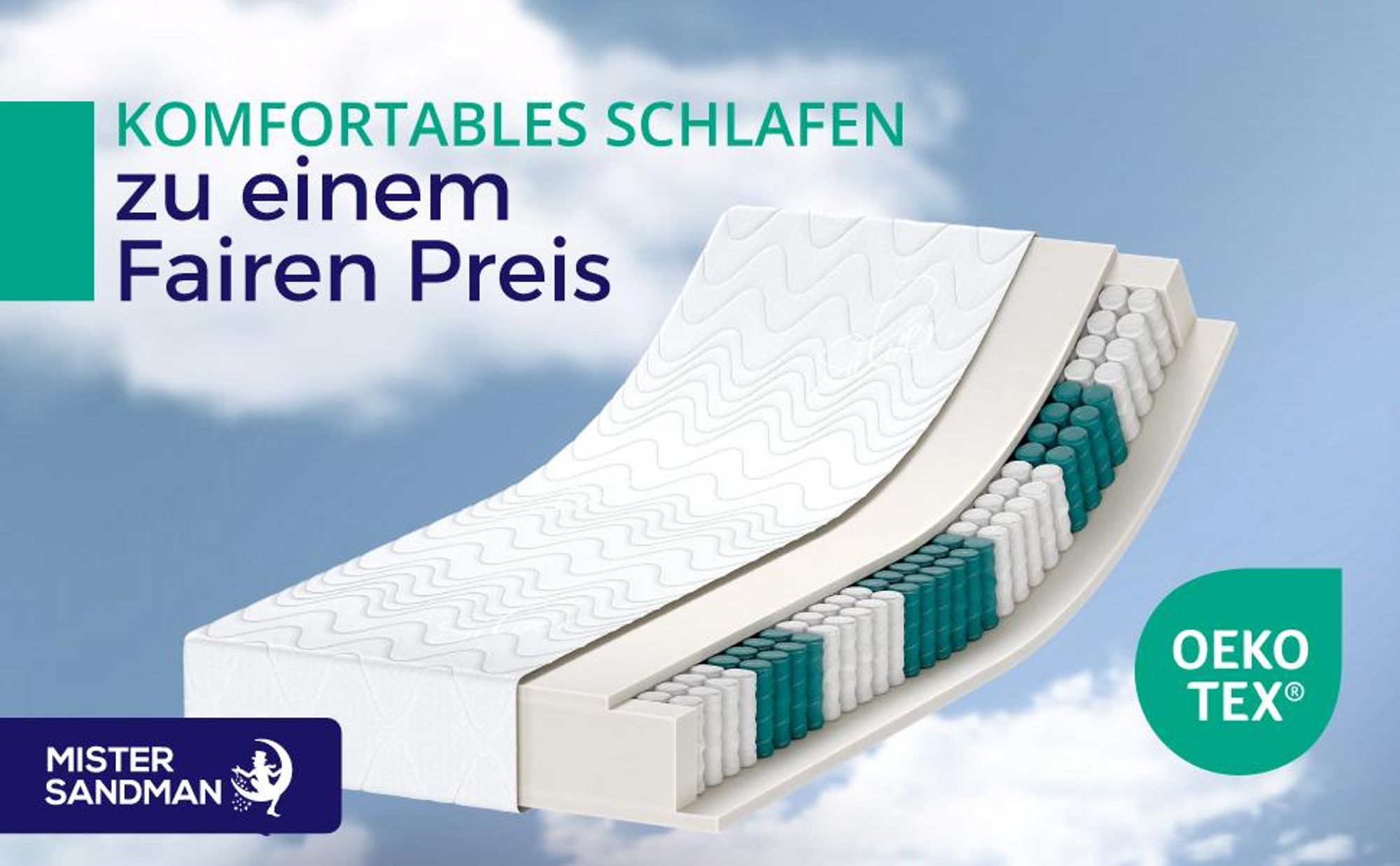 Taschenfederkernmatratze 140 x 200 cm H2 - Höhe 18 cm - Ergonomische 7-Zonen Matratze - Federkernmatratze für jede Schlafposition