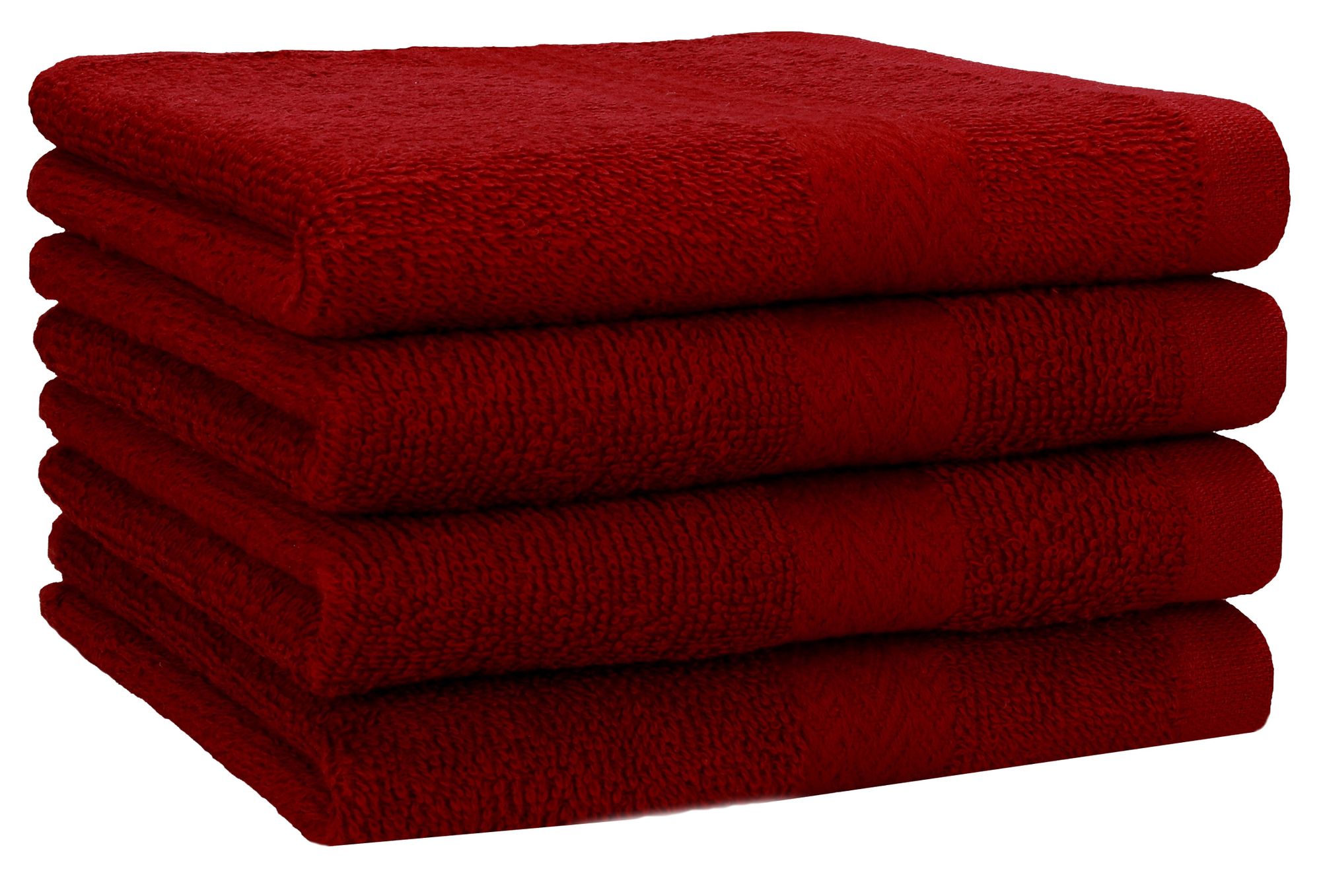 Betz 4 Stück Duschtücher 70 x 140 cm PREMIUM 100% Baumwolle Liegetuch Strandtuch Farbe: rubinrot