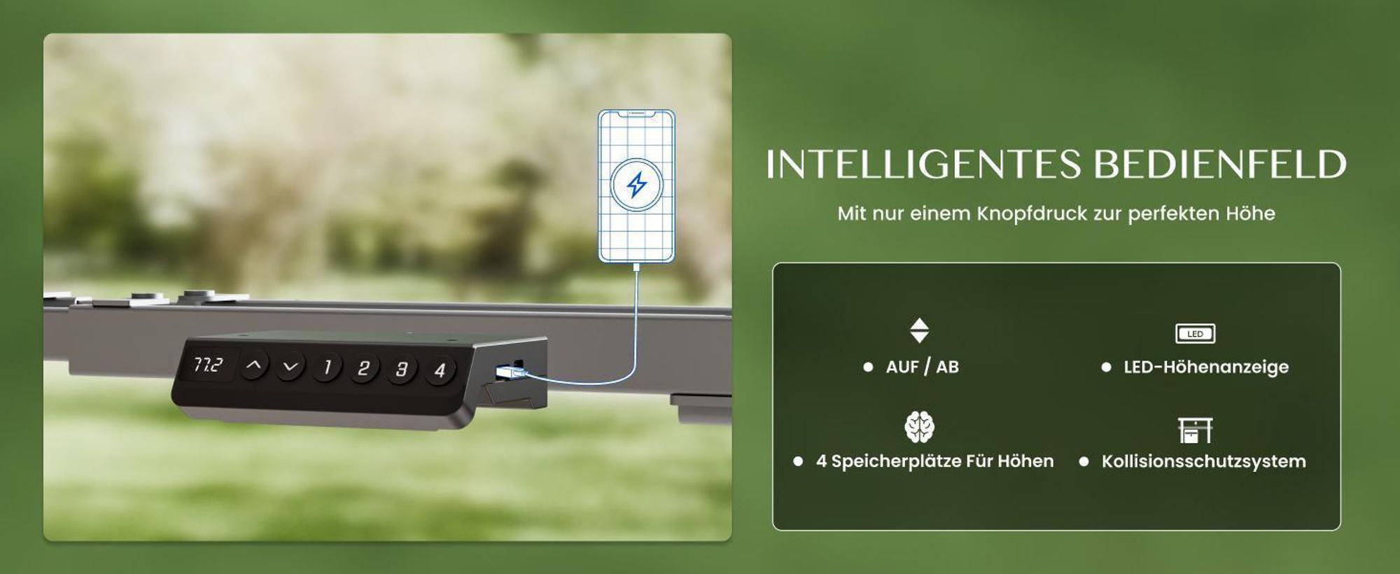 FLEXISPOT ValtreX E200 Höhenverstellbarer Schreibtisch 140x80cm 200KG TRAGKRAFT, 25MM EINTEILIGE TISCHPLATTE, 2 Motoren, USB-Anschluss, Ahorn