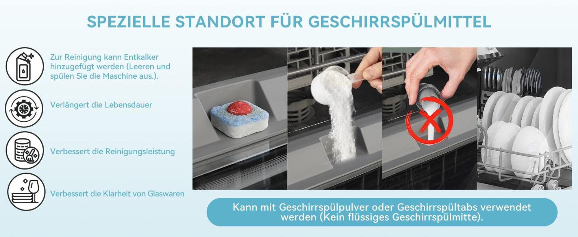 Puluomis Mini Geschirrspüler 45cm freistehend, Tischgeschirrspüler mit 6 Programme mit PTC Heißlufttrocknung, 24h Timer, 2-in-1 Wasserzufuhr schwarz