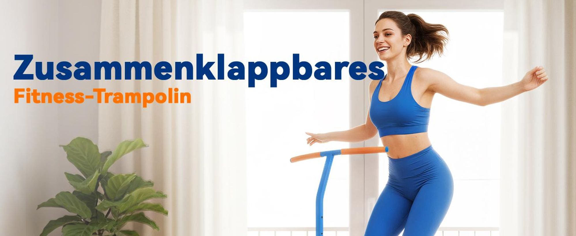 SPORTNOW Fitness Trampolin klappbar Ø128 cm Mini Trampoline mit Haltegriff
