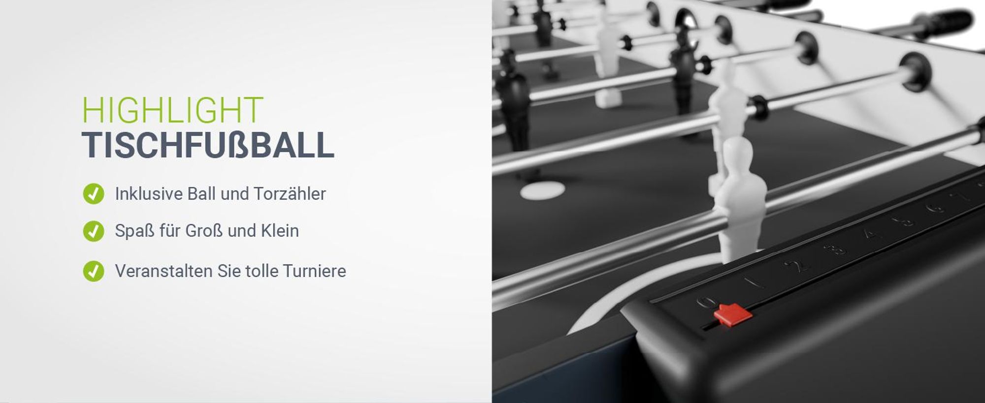 Juskys 5in1 Spieltisch Ballzauber klappbar - Tischtennis, Kicker, Billard, Hockey & Basketball