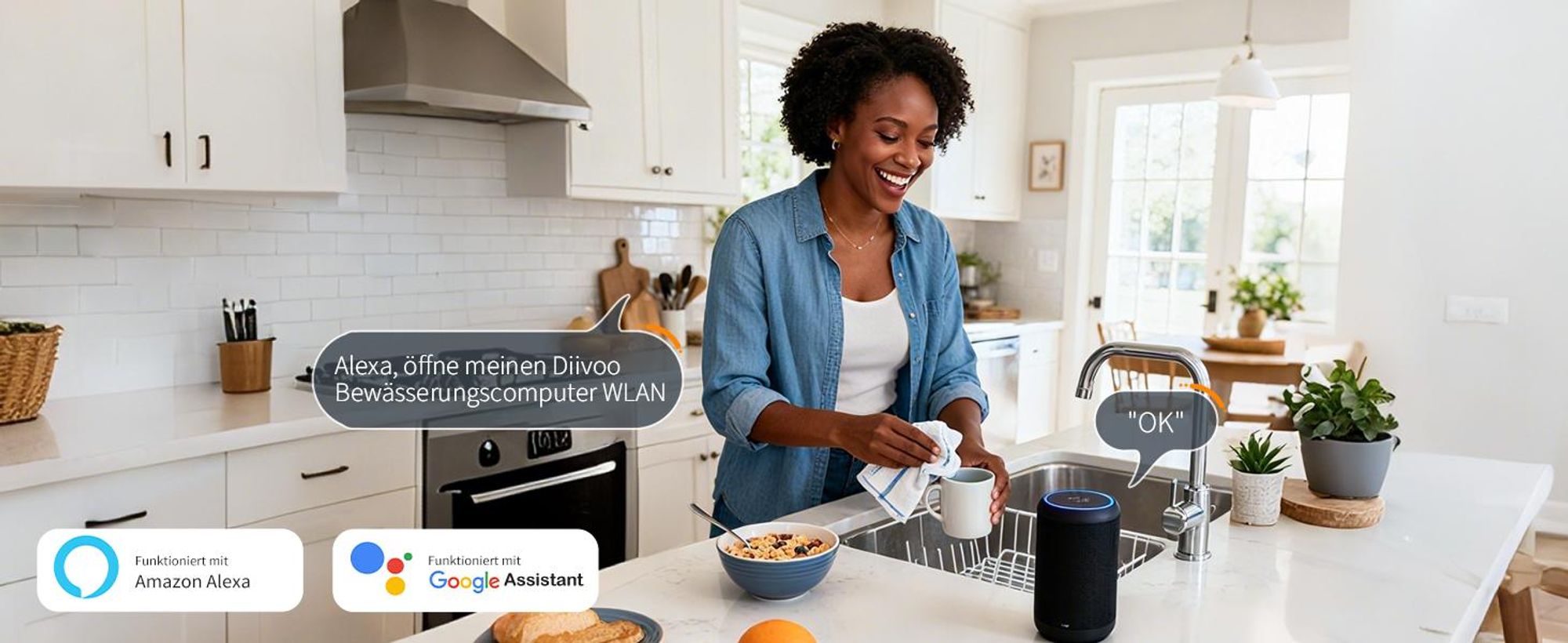 Kompatibel mit Alexa & Google Assistant