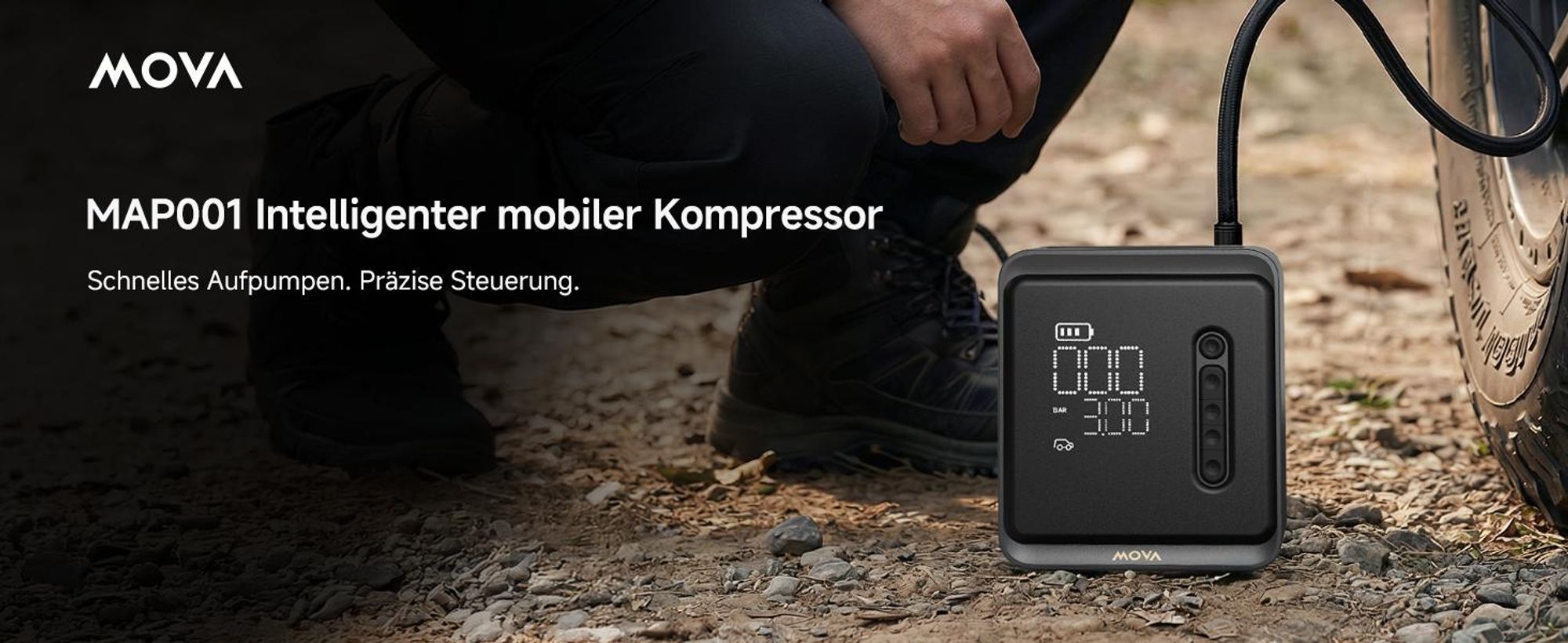 MOVA MAP001 Intelligenter mobiler Kompressor – Schnelles Aufpumpen & präzise Steuerung