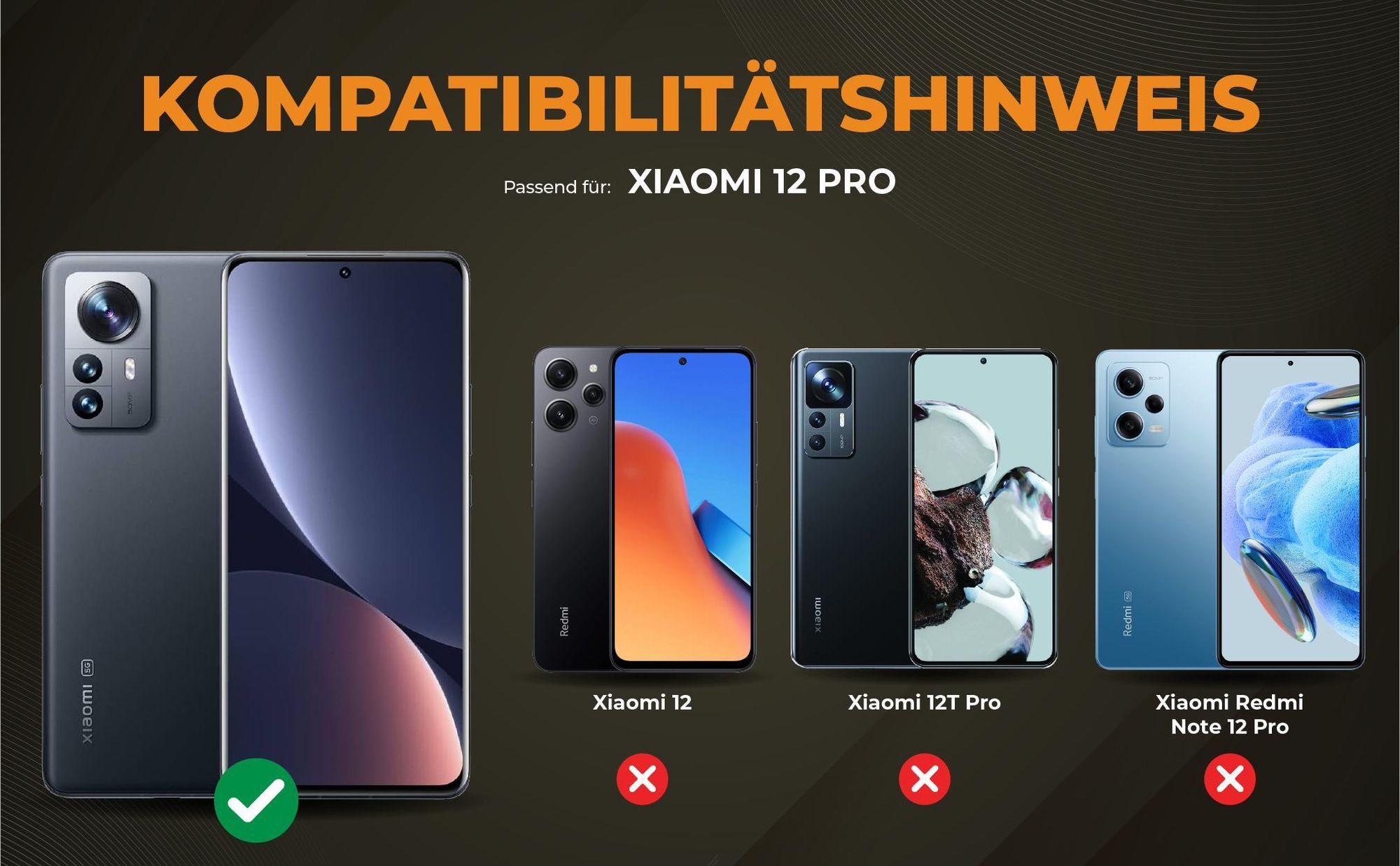 Kompatibilitätshinweise Hülle für Xiaomi 12 Pro