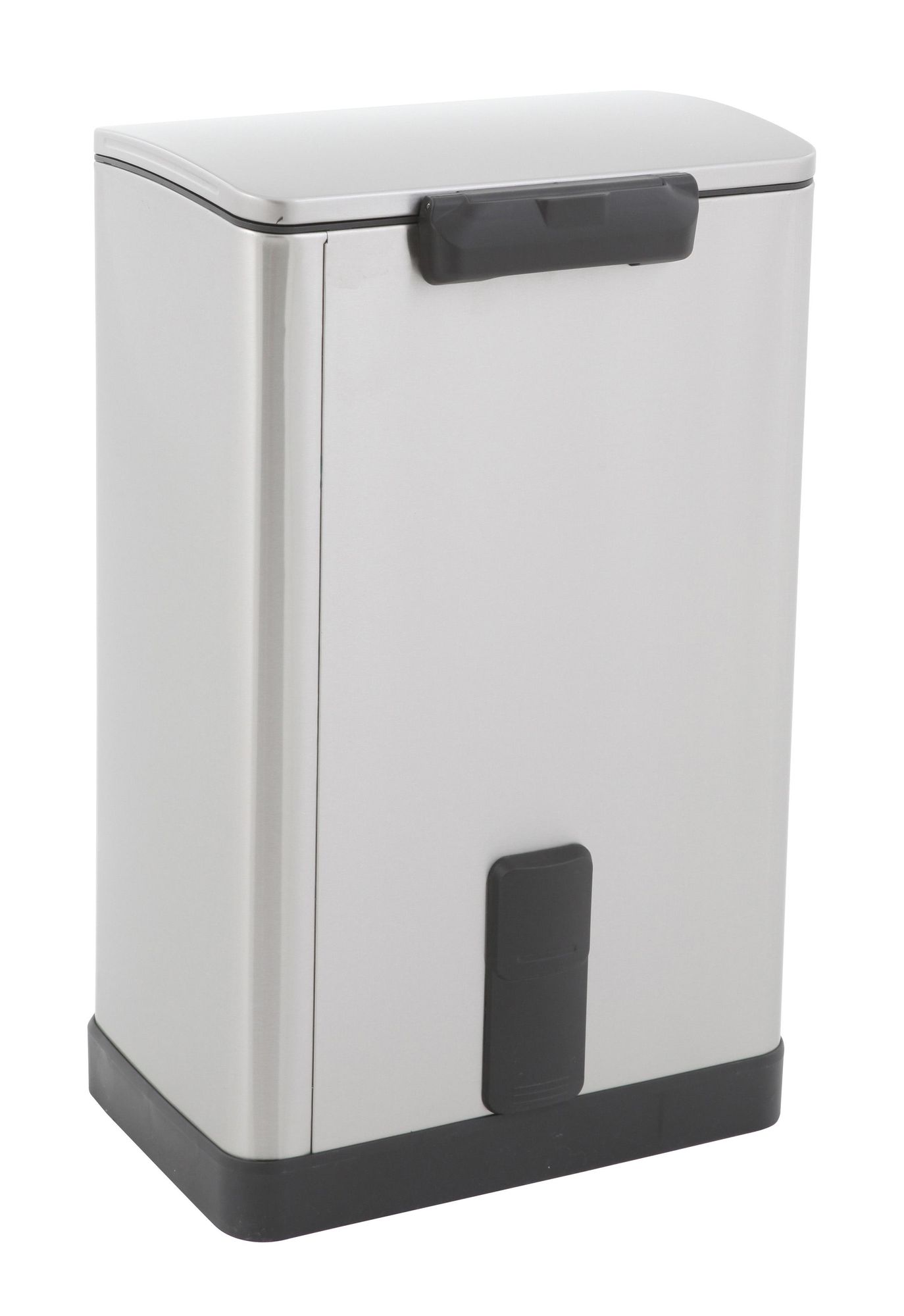 Poubelle à pédale rectangulaire 40 litres, EKO - inox mat