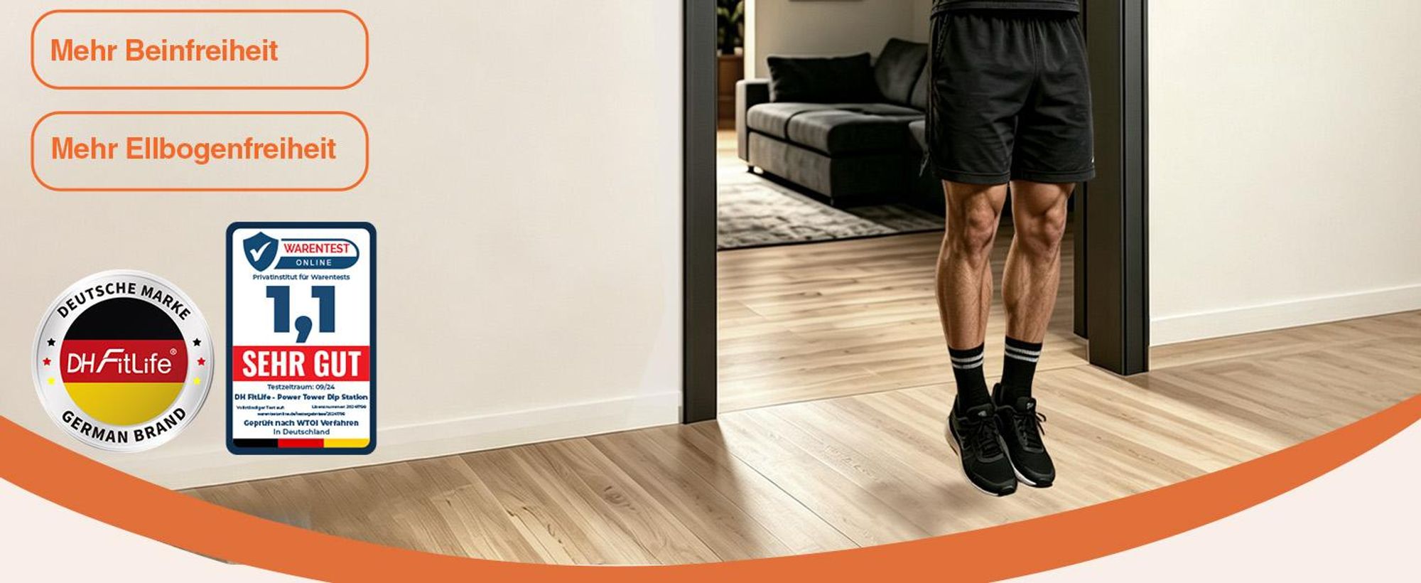 DH FitLife Klimmzugstange für Türrahmen verstellbar bis 200 kg 50–90 cm