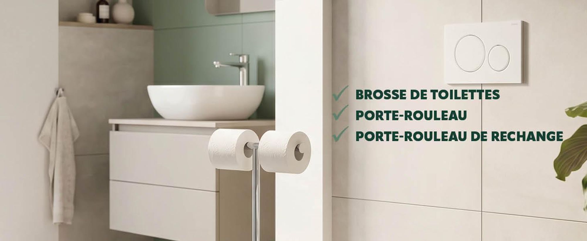 Brosse de toilettes dans la salle de bains