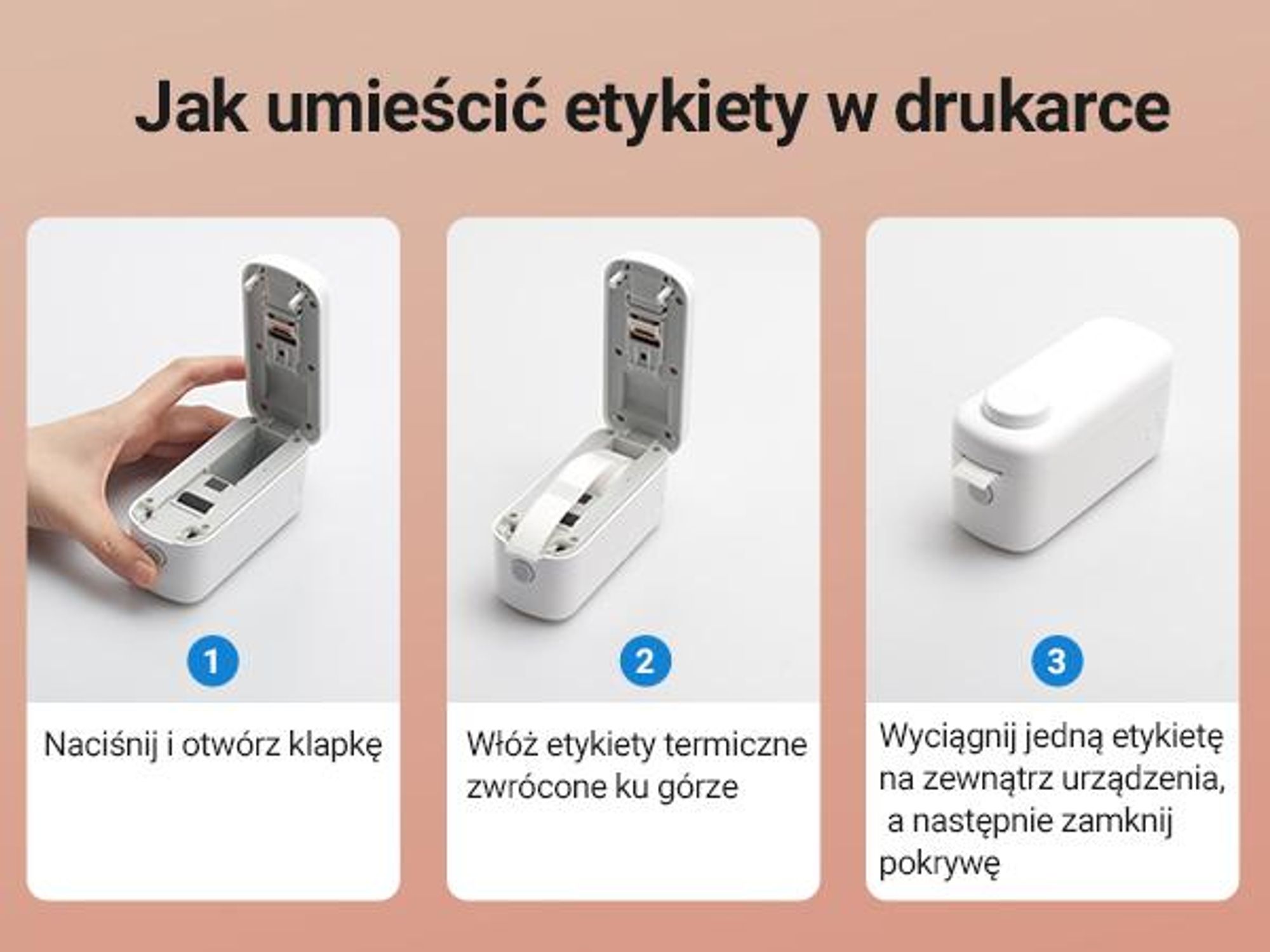 Mini drukarka etykiet z Bluetooth, ponad 1700 symboli, z akumulatorem – August LBP160W