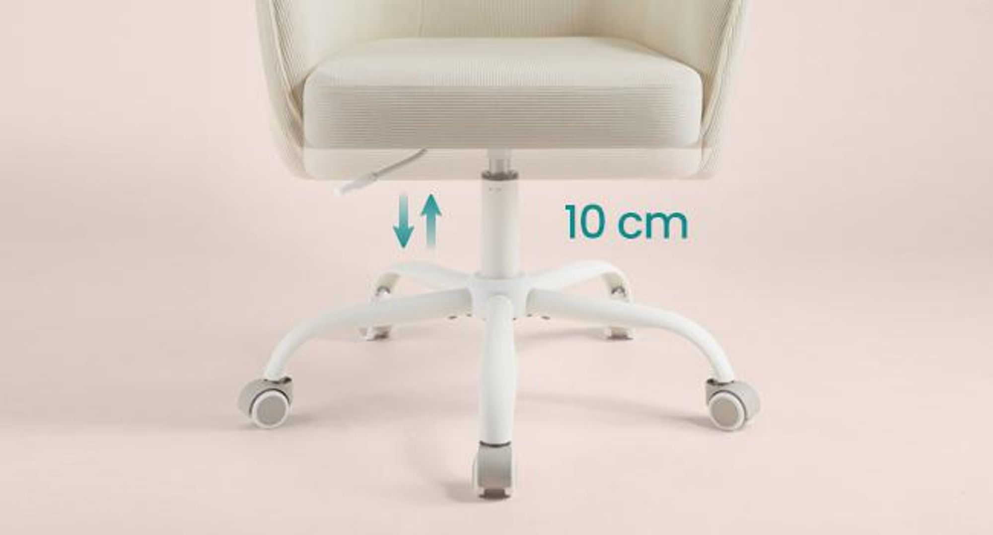 SONGMICS Schreibtischstuhl, höhenverstellbar, drehbar, Cord, für Arbeitszimmer, Schlafzimmer, beige