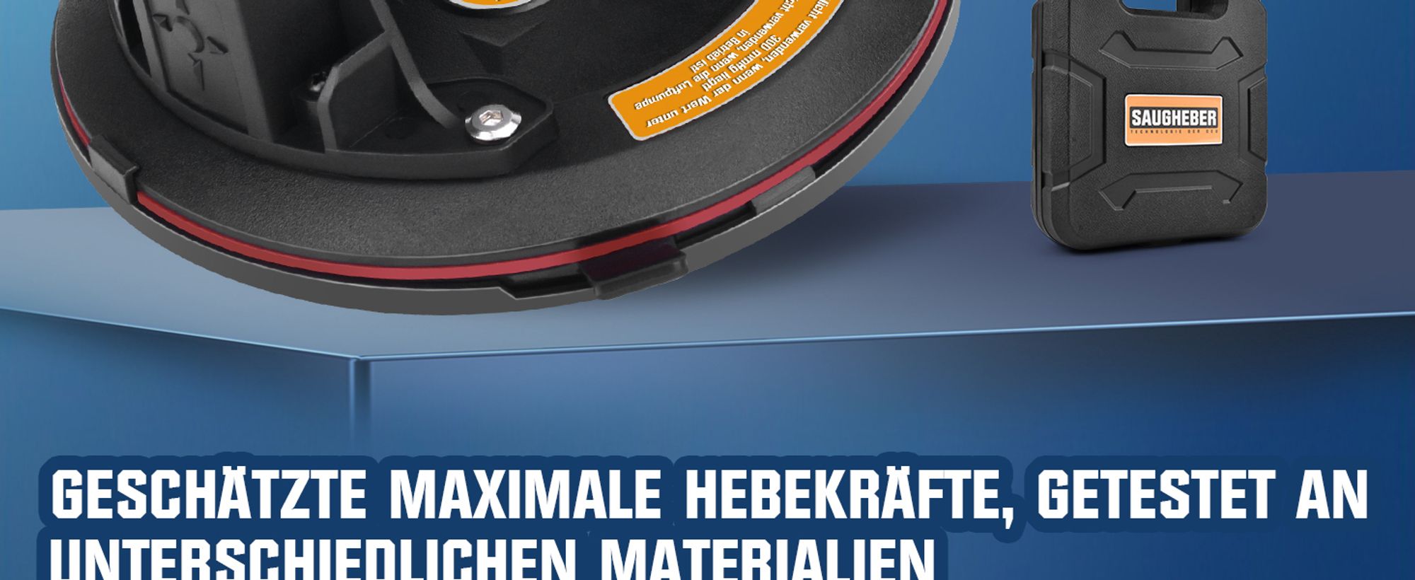 2er Set 8" Saugheber Glasheber Tragkraft 260KG Vakuumheber Fliesenheber für Fliesen Marmor