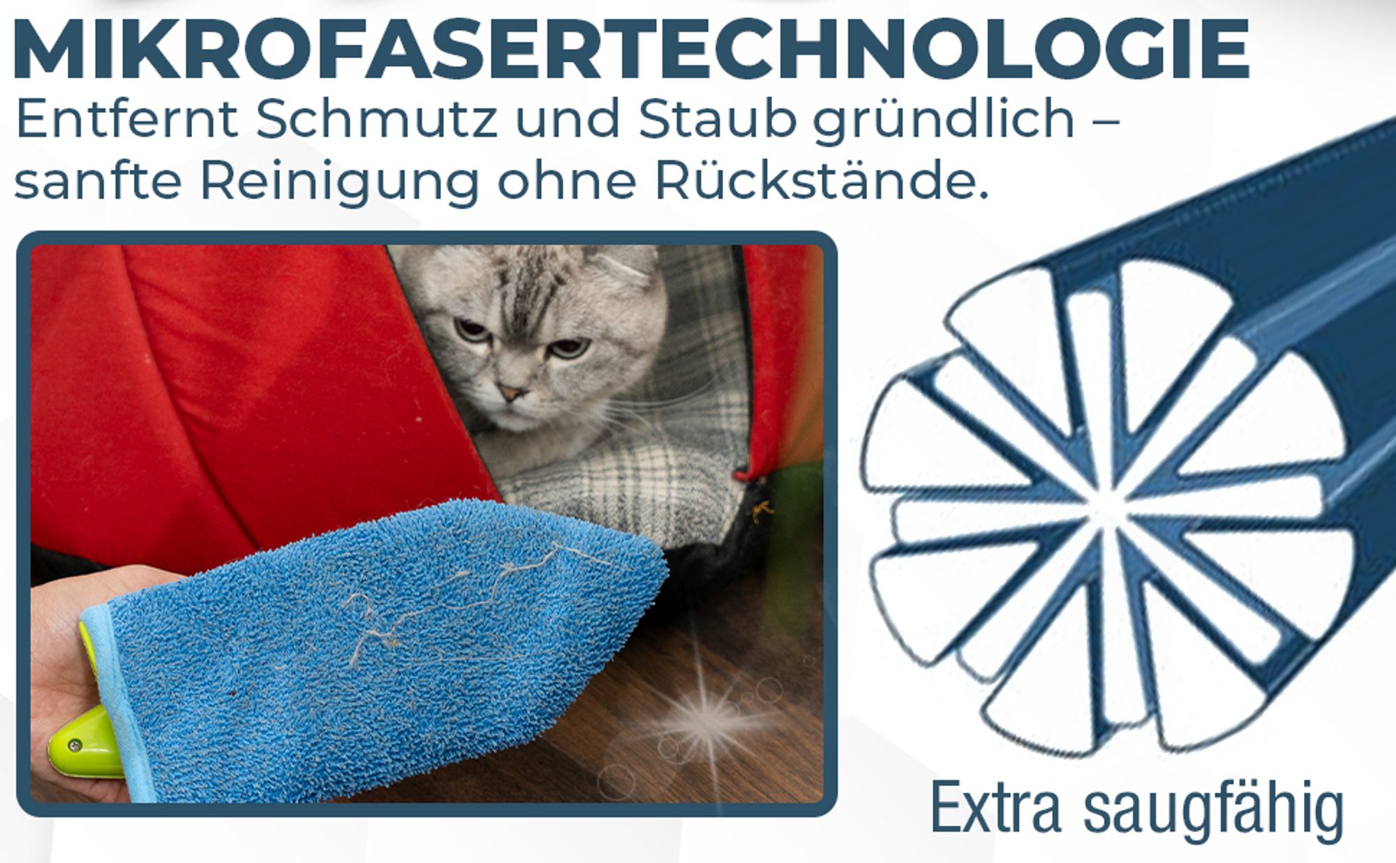 Silva - Mini Hand Mop - Nachhaltige Mikrofaser Allzweckbezug