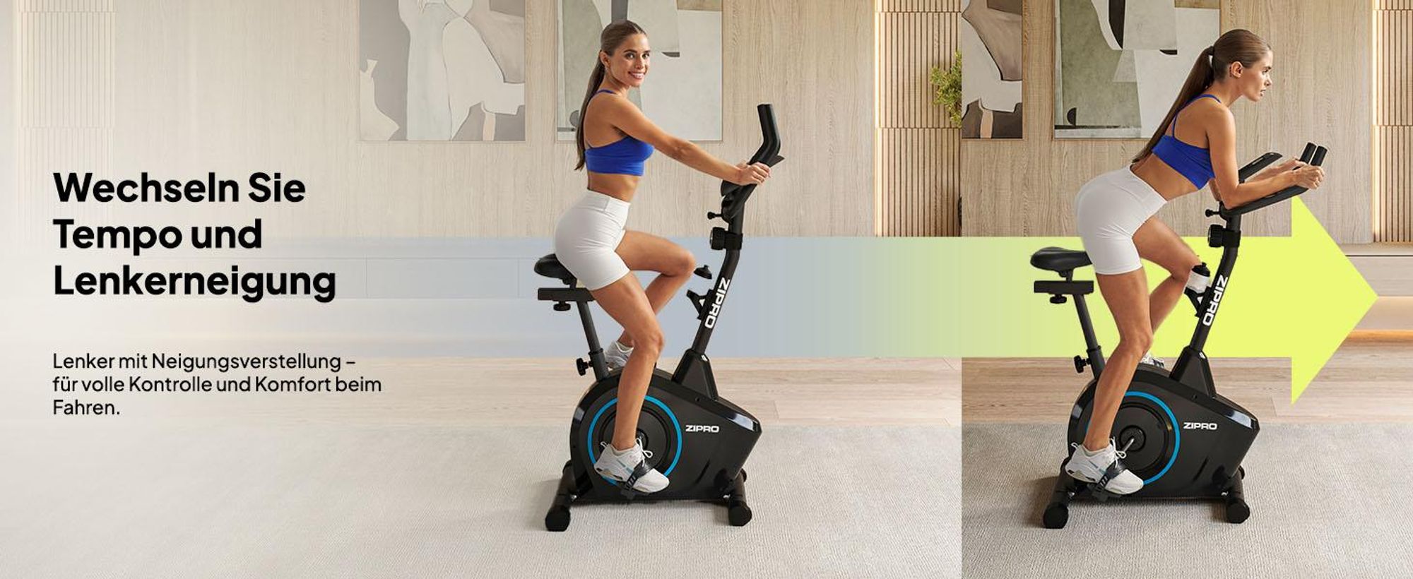 Zipro Heimtrainer Fahrrad Boost – Magnetisches Fitnessbike mit 7kg Schwungmasse Leiser Hometrainer Ergometer für Zuhause Pulsmessung, Verstellbarer