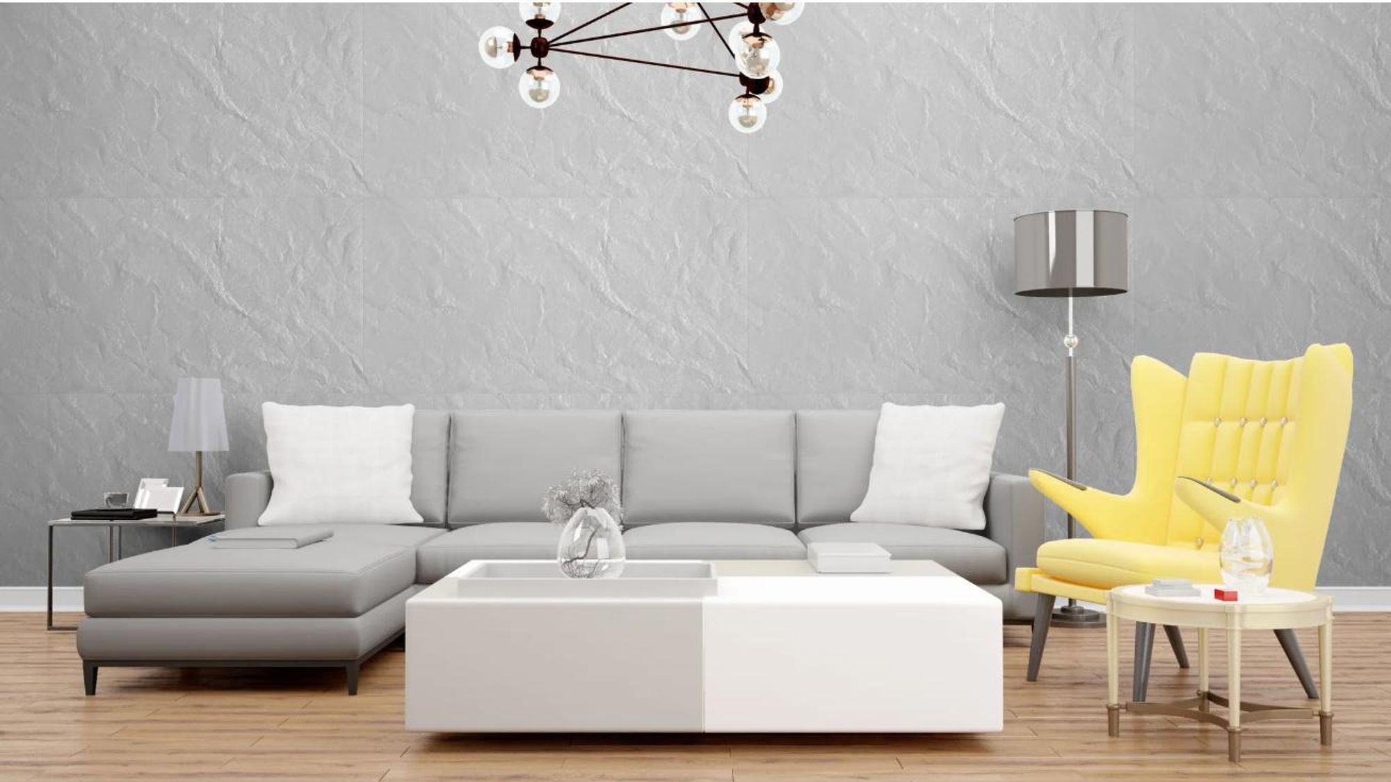 DECCART | 3D Wandpaneele Polystyrol Weiß | Wandverkleidung in Steinoptik „Fels” | Dekorative Paneele | SET  20 x 100x50 cm | 10 m²