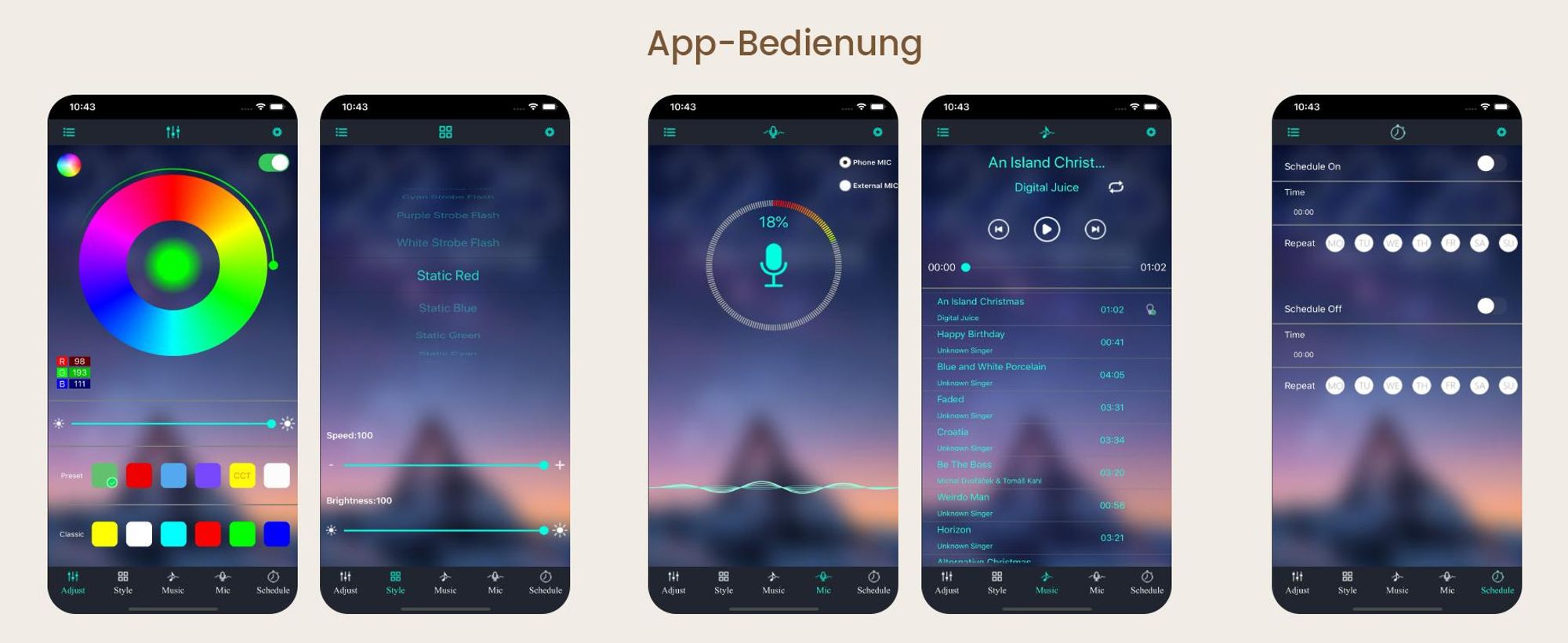 Mondeer Nachttisch mit LED-Beleuchtung & USB-Ladestation, Moderner Beistelltisch mit 2 Steckdosen, Doppel-USB, 3 Schubladen und Staufach Schwarz