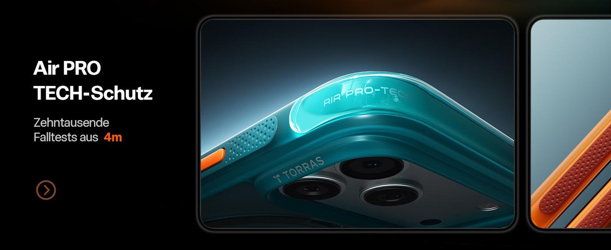 TORRAS Ostand Q3 Air für iPhone 17 Pro Hülle mit echtem Airbags Doppelter Schutz (360° Magnetischer Robust Ständer) Matt Handyhülle Blau