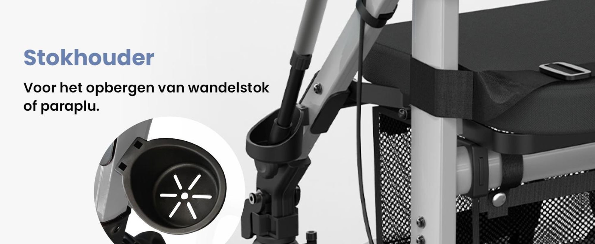 ELONEO 2-in-1 rolstoel/rolator, opvouwbaar en lichtgewicht met zitplaats, outdoor rolstoel/rolator, opvouwbaar, aluminium loophulpmiddel voor senioren - zilver