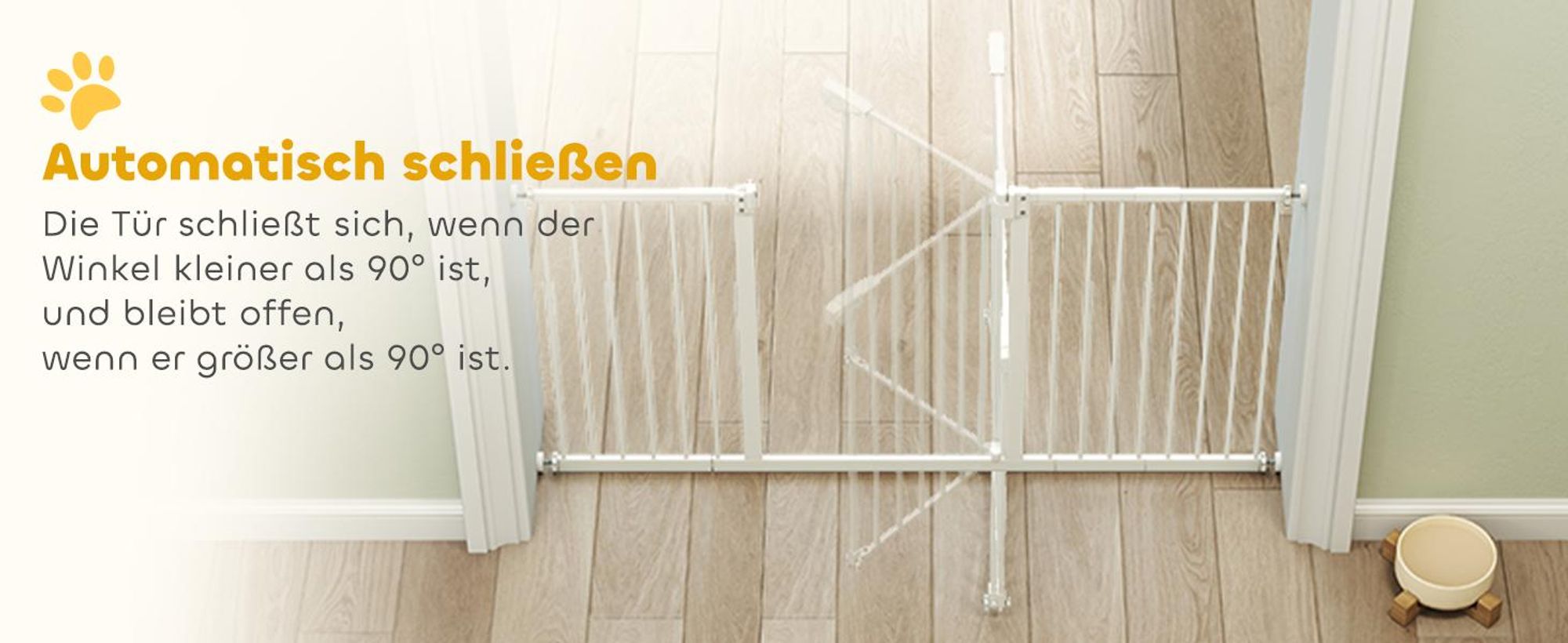 PawHut Türschutzgitter Hunde, Treppenschutzgitter, Hundegitter, Absperrgitter