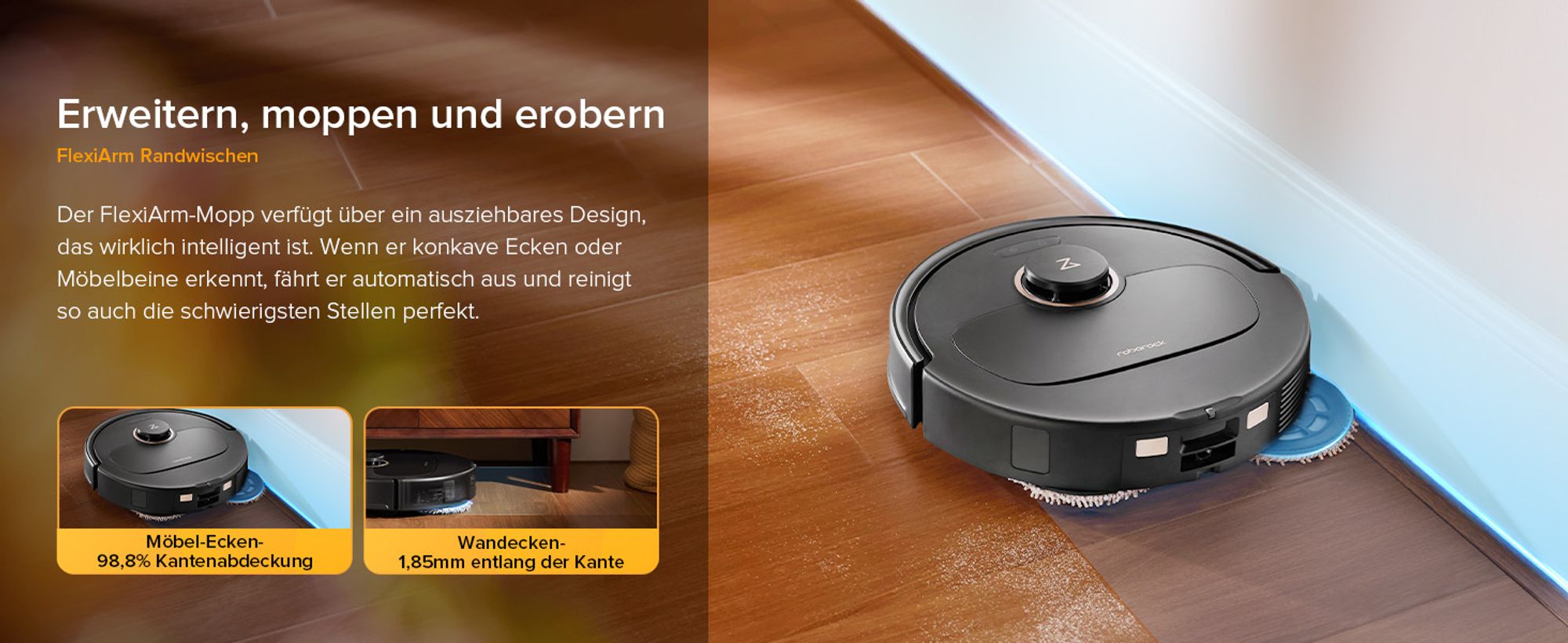 Roborock Qrevo S5V Saugroboter mit Wischfunktion, 12.000Pa, Zero-Tangle System, Warmlufttrocknung, Multifunktions-Dockingstation (Schwarz)