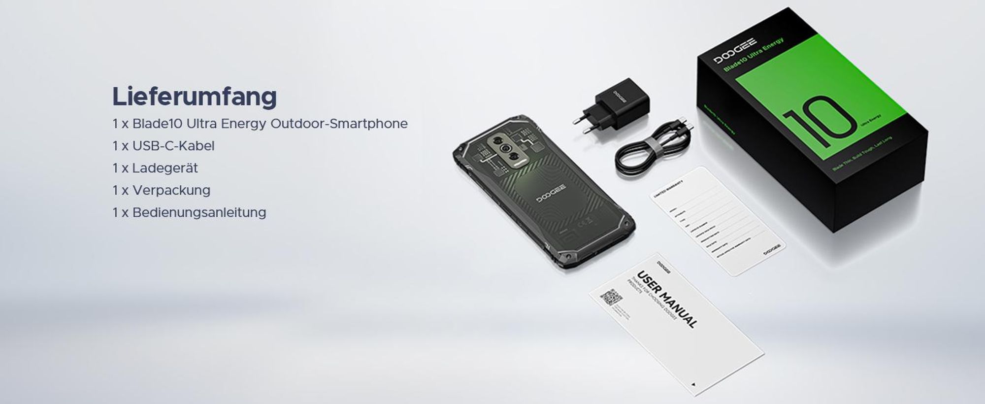 Doogee Blade10 Ultra Energy, 16,7 cm (6.56"), 6 GB, 128 GB, 64 MP, Android 16.0, Schwarz