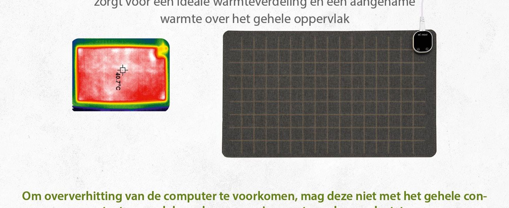 Bureauonderlegger met muismat, verwarmbaar, 60x36 cm, 4 warmtestanden, automatische uitschakeling. Bureauonderlegger, bureauplaat, onderlegger