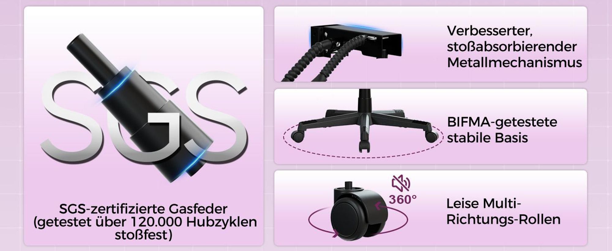 GTPLAYER Gaming Stuhl Ergonomischer Gaming Sessel Schreibtischstuhl Bürostuhl mit Stoffoberfläche Federsitzkissen, Verbindungsarmlehnen, mit Fußstütze