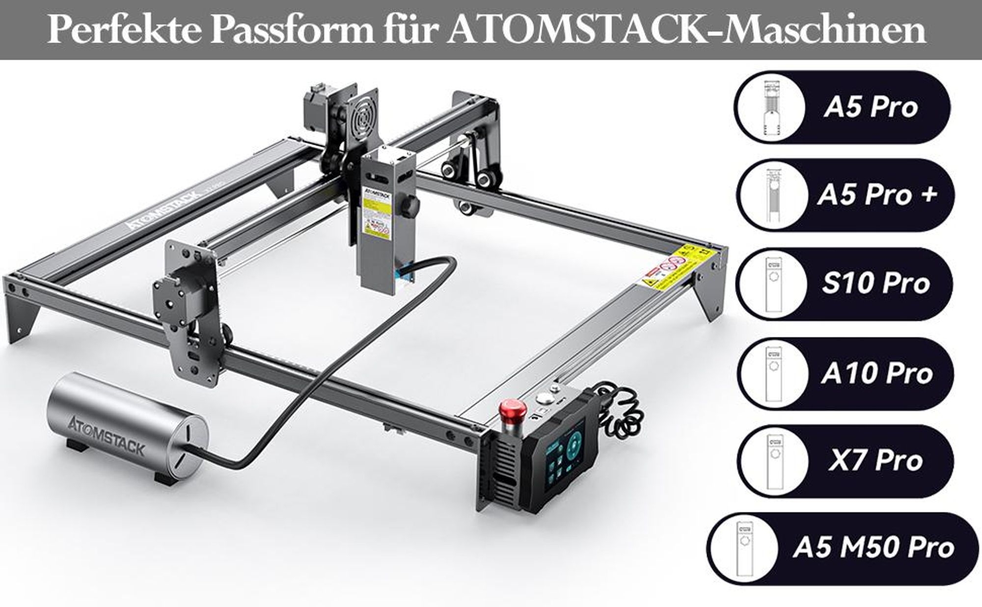 ATOMSTACK Air Assist Kit mit 2m Rohr für A 5 PRO/A10 PRO/A5 M50 PRO/S10 PRO/X7 PRO