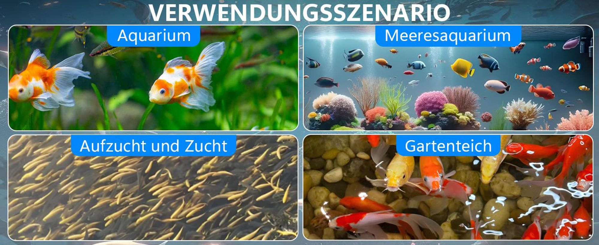 25W 3300L/H Alu Luftpumpe Aquarium Sauerstoffpumpe, 45kPa 6 Luftstein + 6 Ausgänge Mit Kupfermotor, Regelbare Teichbelüfter für Gartenteiche Aufzucht