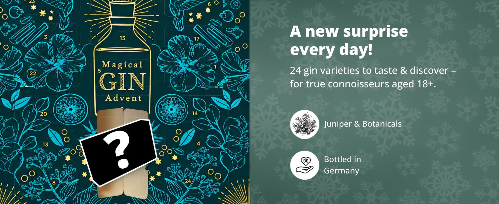 BOXILAND® gin adventní kalendář 2026, 24 druhů po 0,02 l, gin degustace