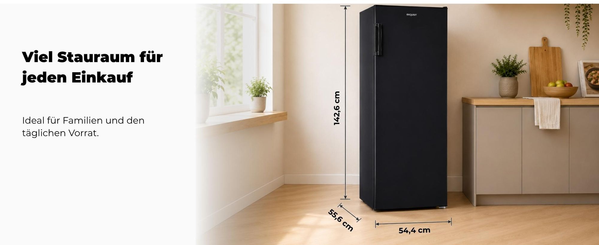 Vollraumkühlschrank | KS5320-V-H-040E schwarz | 242 l Nutzinhalt | LED | Türanschlag wechselbar | 40 dB | Schwarz