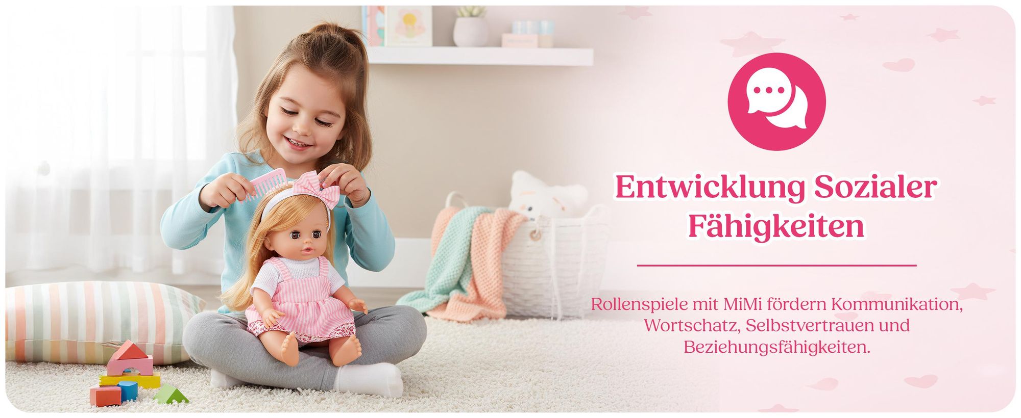 Interaktive Babypuppe MiMi 30 cm von Kinderplay – spricht, weint und schließt die Augen für realistisches Rollenspiel
