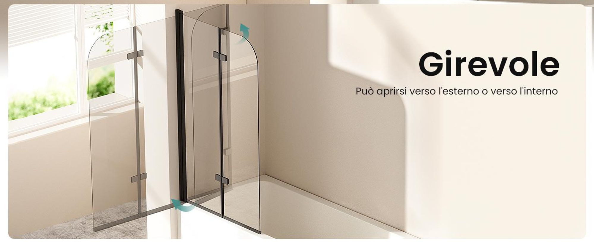 EMKE Cabina doccia 100x140cm Schermo pieghevole per vasca da bagno Attacco per vasca da bagno Nero opaco Schermo doccia in vetro NANO Easy Clean da 6mm
