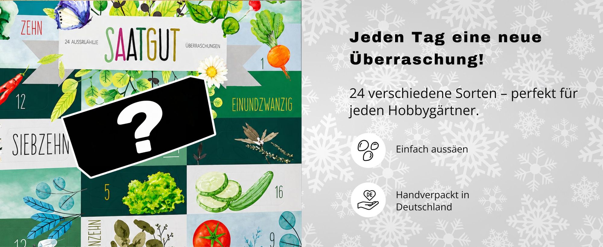 BOXILAND® Saatgut Adventskalender 2026 – 24 Sorten Gemüse Kräuter Obst