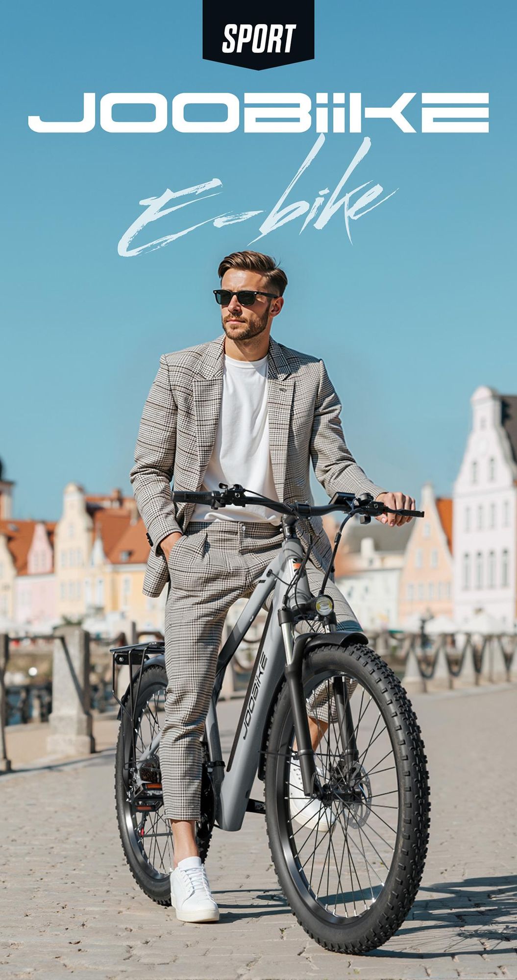 J002 Elektrofahrrad, 48 V 16 Ah, 80 N·m, Shimano 7, 150 kg, grau